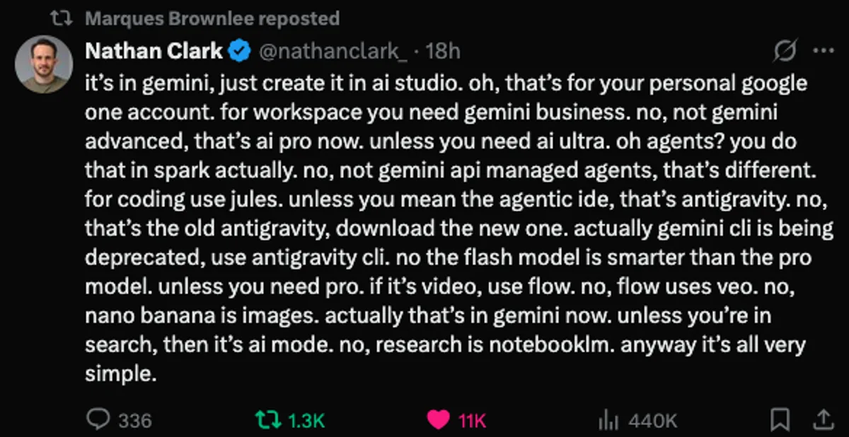 Product confusion tweet reposted by Marques Brownlee
